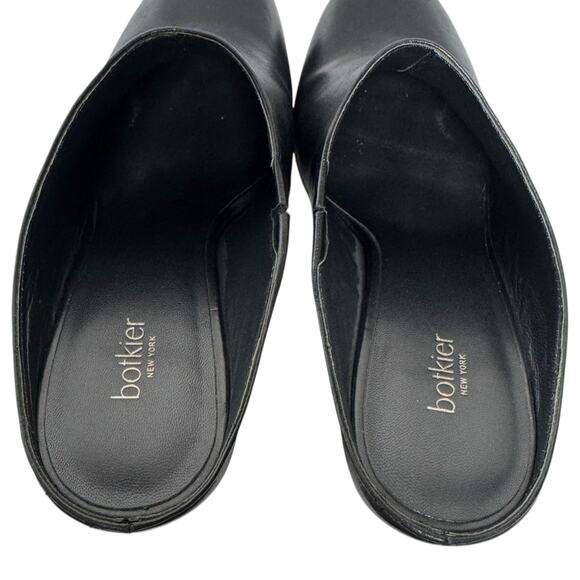 Botkier Sherry Black Leather Mules Wooden Heels - Size 8 - Picture 4 of 11